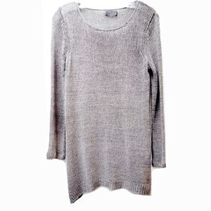 Vince Gray 100% Linen Knit Tunic Sweater Size Small Minimalist